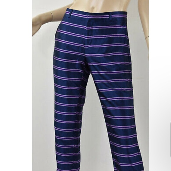 NWT BANANA REPUBLIC Ryan Navy Striped Pants 12 - Picture 2 of 4